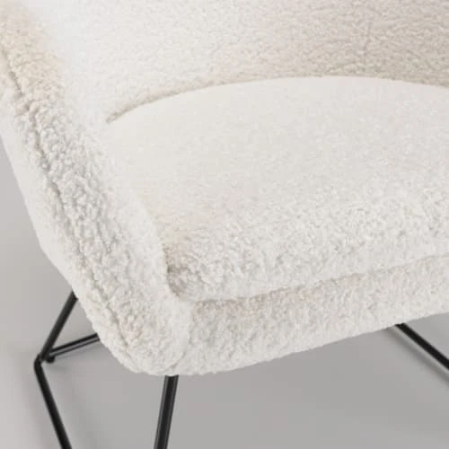 Fauteuil urban tissu bouclette blanc pieds évasés métal noir MACABANE Fauteuils Fauteuil Urban Tissu Bouclette Blanc Pieds évasés Métal Noir -Fauteuils Shop fauteuil urban tissu bouclette blanc pieds evases metal noir 4