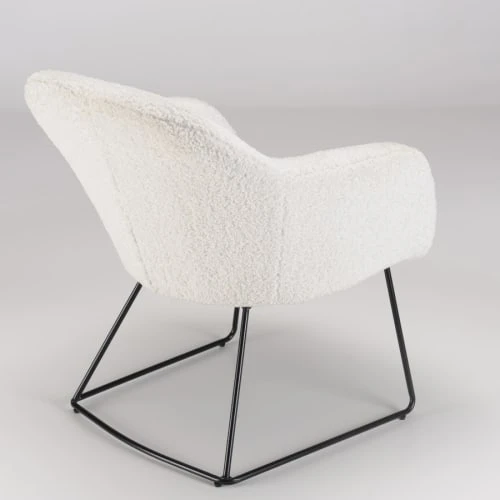 Fauteuil urban tissu bouclette blanc pieds évasés métal noir MACABANE Fauteuils Fauteuil Urban Tissu Bouclette Blanc Pieds évasés Métal Noir -Fauteuils Shop fauteuil urban tissu bouclette blanc pieds evases metal noir 5