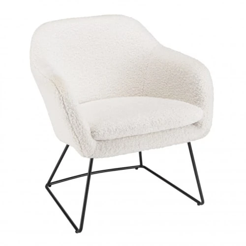 Fauteuil urban tissu bouclette blanc pieds évasés métal noir MACABANE Fauteuils Fauteuil Urban Tissu Bouclette Blanc Pieds évasés Métal Noir -Fauteuils Shop fauteuil urban tissu bouclette blanc pieds evases metal noir