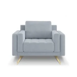 Micadoni Home Fauteuils Fauteuil Velours Bleu Clair 1 Place -Fauteuils Shop fauteuil velours bleu clair 1 place 4