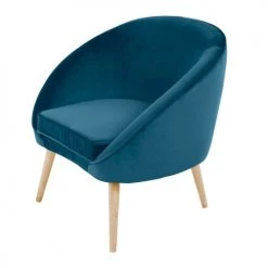 Zago Fauteuils Fauteuil Velours Bleu Foncé -Fauteuils Shop fauteuil velours bleu fonce 2