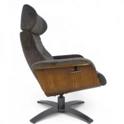 My New Design Fauteuils Fauteuil Velours Et Chêne Naturel - Velours Brun -Fauteuils Shop fauteuil velours et chene naturel velours brun 5