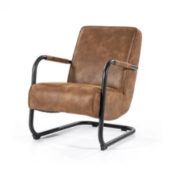 Meubles & Design Fauteuils Fauteuil Vintage Accoudoirs Métal En Simili Vert -Fauteuils Shop fauteuil vintage accoudoirs metal en simili taupe