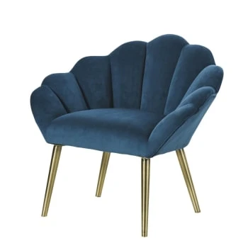 Fauteuil coquillage en velours beige Maisons Du Monde Fauteuils Fauteuil Coquillage En Velours Beige -Fauteuils Shop fauteuil vintage bleu canard homarid 1000 1 4 187579 1