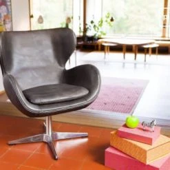 PIB Fauteuils Fauteuil Vintage En Cuir Marron -Fauteuils Shop fauteuil vintage en cuir marron 2