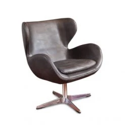 PIB Fauteuils Fauteuil Vintage En Cuir Marron