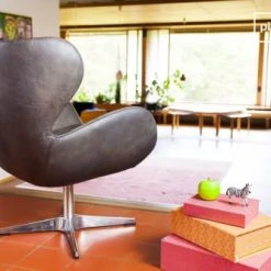 PIB Fauteuils Fauteuil Vintage En Cuir Marron -Fauteuils Shop fauteuil vintage en cuir marron 5