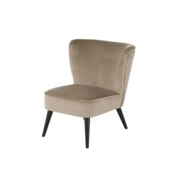 Maisons Du Monde Fauteuils Fauteuil Vintage En Velours Beige