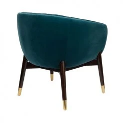 Dutchbone Fauteuils Fauteuil Vintage En Velours Bleu Canard -Fauteuils Shop fauteuil vintage en velours bleu canard 4