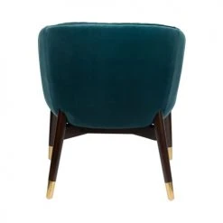 Dutchbone Fauteuils Fauteuil Vintage En Velours Bleu Canard -Fauteuils Shop fauteuil vintage en velours bleu canard 5