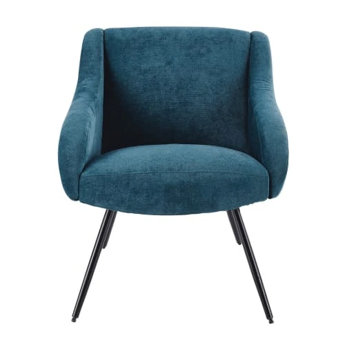 Fauteuil vintage en velours bleu et métal Maisons Du Monde Fauteuils Fauteuil Vintage En Velours Bleu Et Métal -Fauteuils Shop fauteuil vintage en velours bleu et metal 1000 2 20 155943 6