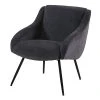 Maisons Du Monde Fauteuils Fauteuil Vintage En Velours Gris Et Métal