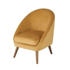 Maisons Du Monde Fauteuils Fauteuil Vintage En Velours Ocre