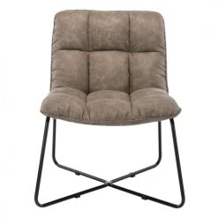 Moloo Fauteuils Fauteuil Vintage Marron Clair Pieds Métal Noir -Fauteuils Shop fauteuil vintage marron clair pieds metal noir 4