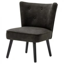 Moloo Fauteuils Fauteuil Vintage Marron Foncé Pieds Bois Noir