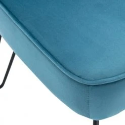 Moloo Fauteuils Fauteuil Vintage Velours Bleu Canard Pieds Métal Noir(x2) -Fauteuils Shop fauteuil vintage velours bleu canard pieds metal noir x2 3