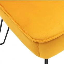 Moloo Fauteuils Fauteuil Vintage Velours Curry Pieds Métal Noir -Fauteuils Shop fauteuil vintage velours curry pieds metal noir 3