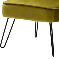 Moloo Fauteuils Fauteuil Vintage Velours Kaki Pieds Métal Noir -Fauteuils Shop fauteuil vintage velours kaki pieds metal noir 5