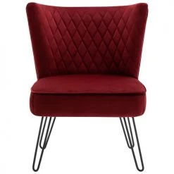 Moloo Fauteuils Fauteuil Vintage Velours Lie De Vin Pieds Métal Noir -Fauteuils Shop fauteuil vintage velours lie de vin pieds metal noir 4