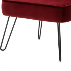 Moloo Fauteuils Fauteuil Vintage Velours Lie De Vin Pieds Métal Noir -Fauteuils Shop fauteuil vintage velours lie de vin pieds metal noir 5