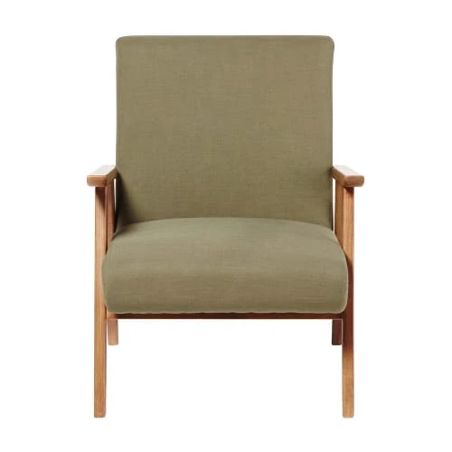 Fauteuil vintage vert kaki Maisons Du Monde Fauteuils Fauteuil Vintage Vert Kaki -Fauteuils Shop fauteuil vintage vert kaki 1000 4 9 176022 2