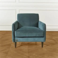 Robin Des Bois Fauteuils Grand Fauteuil En Velours Bleu Paon -Fauteuils Shop grand fauteuil en velours bleu paon 2