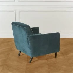 Robin Des Bois Fauteuils Grand Fauteuil En Velours Bleu Paon -Fauteuils Shop grand fauteuil en velours bleu paon 4