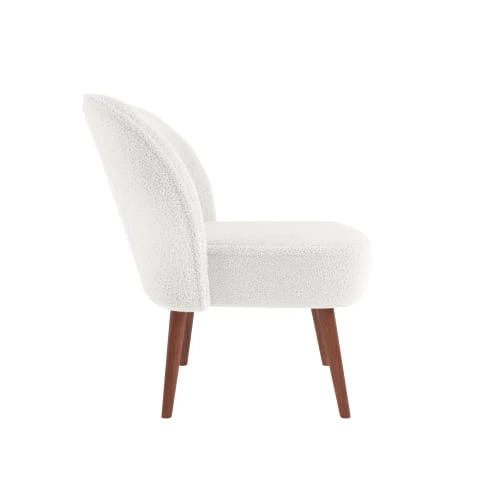 Petit fauteuil de salon, blanc effet laine bouclée Potiron Paris Fauteuils Petit Fauteuil De Salon, Blanc Effet Laine Bouclée -Fauteuils Shop petit fauteuil de salon blanc effet laine bouclee 2