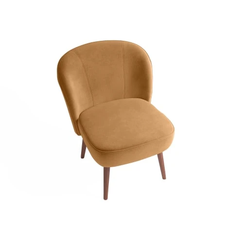 Petit fauteuil de salon en velours camel Potiron Paris Fauteuils Petit Fauteuil De Salon En Velours Camel -Fauteuils Shop petit fauteuil de salon en velours camel 3