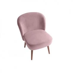 Potiron Paris Fauteuils Petit Fauteuil De Salon En Velours Rose Vintage -Fauteuils Shop petit fauteuil de salon en velours rose vintage 4