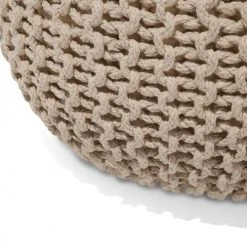 Beliani Poufs Pouf Beige 40 X 25 Cm -Fauteuils Shop pouf beige 40 x 25 cm 3
