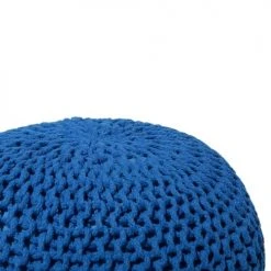Beliani Poufs Pouf Bleu 50 X 35 Cm -Fauteuils Shop pouf bleu 50 x 35 cm 2
