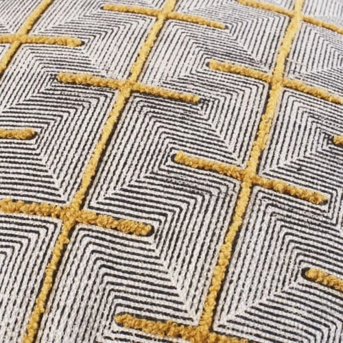 Pouf brodé à relief motifs graphiques Maisons Du Monde Poufs Pouf Brodé à Relief Motifs Graphiques -Fauteuils Shop pouf brode a relief motifs graphiques 1000 6 34 200606 2