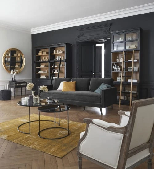 Pouf capitonné en velours noir Maisons Du Monde Poufs Pouf Capitonné En Velours Noir -Fauteuils Shop pouf capitonne en velours noir 1000 10 4 176878 6