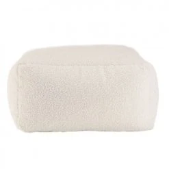 MACABANE Poufs Pouf Carré 53x53cm Tissu Bouclette Blanc 3 MACABANE Poufs Pouf Carré 53x53cm Tissu Bouclette Blanc -Fauteuils Shop pouf carre 53x53cm tissu bouclette blanc 3