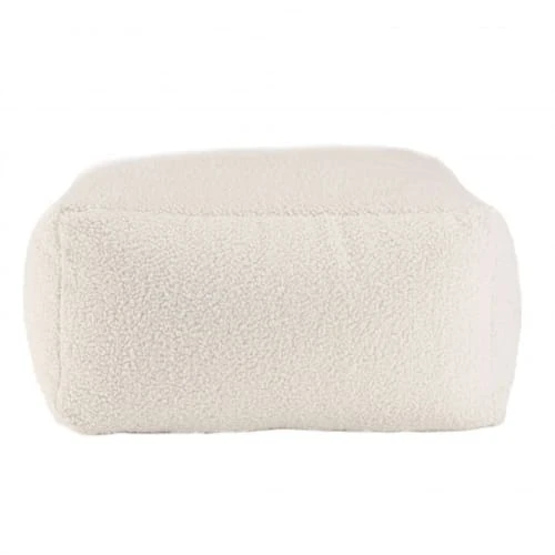 Pouf carré 53x53cm tissu bouclette blanc MACABANE Poufs Pouf Carré 53x53cm Tissu Bouclette Blanc -Fauteuils Shop pouf carre 53x53cm tissu bouclette blanc 3