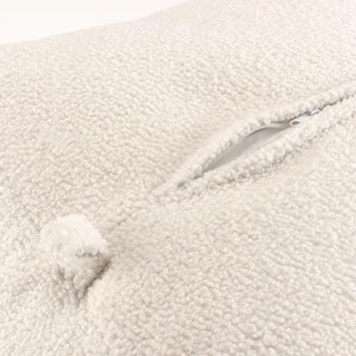 Pouf carré 53x53cm tissu bouclette blanc MACABANE Poufs Pouf Carré 53x53cm Tissu Bouclette Blanc -Fauteuils Shop pouf carre 53x53cm tissu bouclette blanc 5