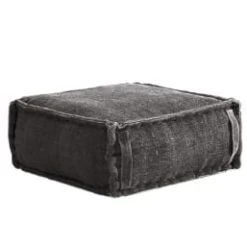 RNT By Really Nice Things Poufs Pouf Carré En Coton Revêtu Effet Lavé Vert. 4 RNT By Really Nice Things Poufs Pouf Carré En Coton Revêtu Effet Lavé Vert. -Fauteuils Shop pouf carre en coton revetu effet lave gris