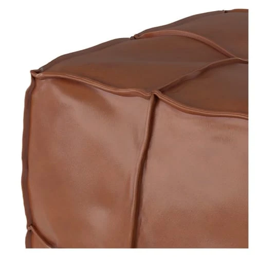 Pouf carré en cuir camel Rendez Vous Déco Poufs Pouf Carré En Cuir Camel -Fauteuils Shop pouf carre en cuir camel 2