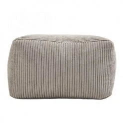 MACABANE Poufs Pouf Carré En Tissu Velours Cotelé Gris Perle -Fauteuils Shop pouf carre en tissu velours cotele gris perle 4