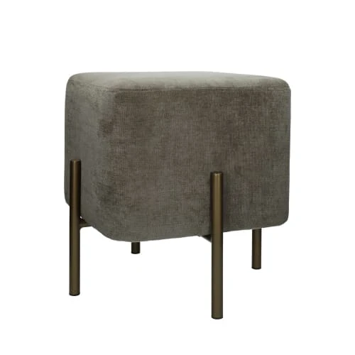 Pouf carré en velours gris Pomax Poufs Pouf Carré En Velours Gris -Fauteuils Shop pouf carre en velours gris 1