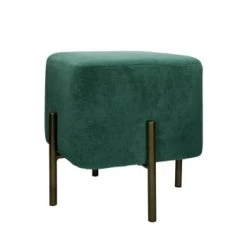 Pomax Poufs Pouf Carré En Velours Gris 2 Pomax Poufs Pouf Carré En Velours Gris -Fauteuils Shop pouf carre en velours vert 1