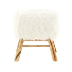 Grenier Alpin Poufs Pouf Carré Fourrure Synthétique Blanche Et Pin 4 Grenier Alpin Poufs Pouf Carré Fourrure Synthétique Blanche Et Pin -Fauteuils Shop pouf carre fourrure synthetique blanche et pin 3