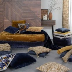 Today Poufs Pouf Carré Uni En Coton Bleu 40x40 Cm -Fauteuils Shop pouf carre uni en coton bleu 40x40 cm 2