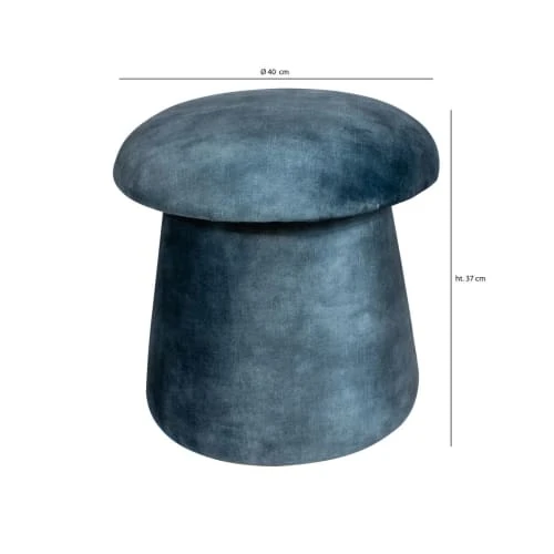 Pouf champignon en velours bleu Pirouette Paris Poufs Pouf Champignon En Velours Bleu -Fauteuils Shop pouf champignon en velours bleu 2