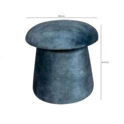 Pirouette Paris Poufs Pouf Champignon En Velours Bleu 2 Pirouette Paris Poufs Pouf Champignon En Velours Bleu -Fauteuils Shop pouf champignon en velours bleu 3