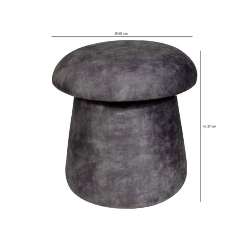 Pouf champignon en velours gris Pirouette Paris Poufs Pouf Champignon En Velours Gris -Fauteuils Shop pouf champignon en velours gris 4