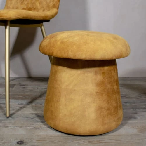 Pouf champignon en velours safran Pirouette Paris Poufs Pouf Champignon En Velours Safran -Fauteuils Shop pouf champignon en velours safran 1