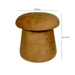 Pirouette Paris Poufs Pouf Champignon En Velours Safran 2 Pirouette Paris Poufs Pouf Champignon En Velours Safran -Fauteuils Shop pouf champignon en velours safran 2