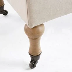 Maisons Du Monde Assises Pouf Coffre Capitonné à Roulettes En Lin écru -Fauteuils Shop pouf coffre capitonne a roulettes en lin ecru 1000 8 2 176876 5